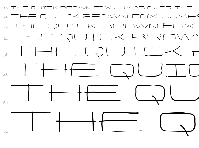 Eneas Expanded font waterfall